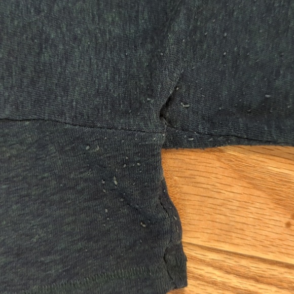 Old Navy blue linen-blend boyfriend t-shirt with pocket oversized women's XS - Picture 7 of 7